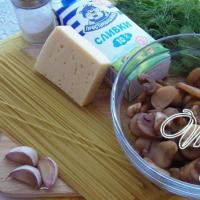 Паста с шампиньонами: рецепты грибных блюд Макароны с шампиньонами в сливочном соусе рецепт